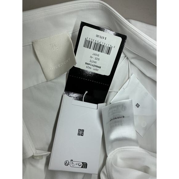 Givenchy 'Oxford' White Cotton Sport Shirt Size 42 - NWT - Picture 4 of 4